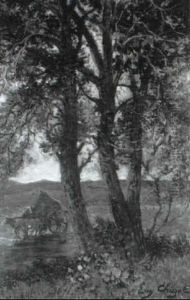 Baumlandschaft Mit Ochsenkarren