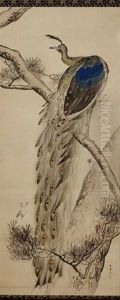 Kishi Chikudo (1826-1897): Peacock And Sparrows by Kishi Chikudo