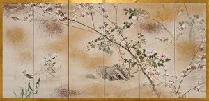 Birds And Flowers Of The Four Seasons (pair, In 6 Parts) by Tachika Chikuson