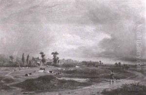 Sommerlandschaft Unter Bewolktem Himmel by Elias Childe