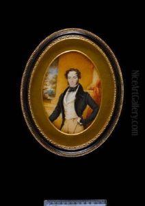 A Pair Of Portraits Of Henry Hunter And Charlotte Hunter by James Warren Childe
