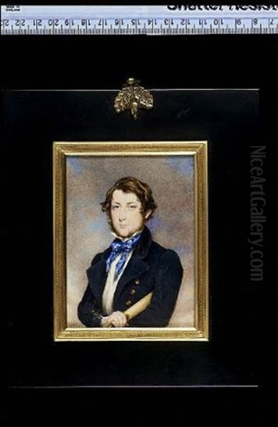 Lieutenant Edward Nichols R.n. Wearing Dark Blue Coat With Brass Buttons - view 1