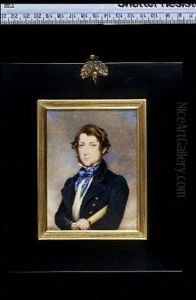 Lieutenant Edward Nichols R.n. Wearing Dark Blue Coat With Brass Buttons by James Warren Childe
