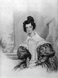 Portrait Of A Lady Seated, In A Brown Dress by James Warren Childe