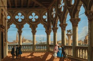 View Of The Bacino Di San Marco From The Loggia Of The Palazzo Ducale by Vincenzo Chilone