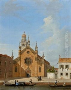 Vue De La Facade De L'eglise De La Madonna Dell Orto, Venise
