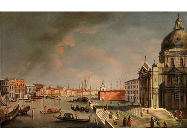 Venezianische Stadtansicht: Blick Auf Den Canal Grande Mit Der Kirche Santa Maria Della Salute - view 1