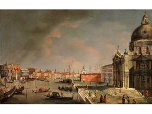 Venezianische Stadtansicht: Blick Auf Den Canal Grande Mit Der Kirche Santa Maria Della Salute by Vincenzo Chilone