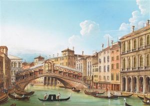 Blick Auf Den Canale Grande In Venedig Mit Der Rialtobrucke by Vincenzo Chilone