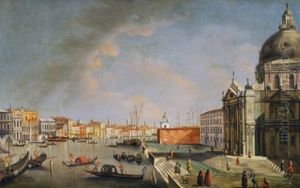 Venezianische Vedute Mit Der Salute Kirche - Veduta Di Venezia by Vincenzo Chilone