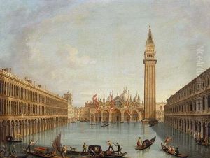 View Of The Flooded Piazza San Marco, Venice, December 9, 1825 by Vincenzo Chilone