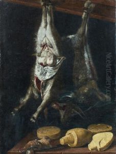 Nature Morte Au Chevreau, Au Lievre Et Aux Fromages