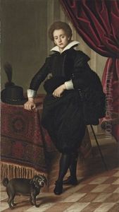 Portrait Of A Gentleman In Black Doublet, Mantle And Pantaloons Portrait Of A Gentleman In Black Doublet, Mantle And Pantaloons