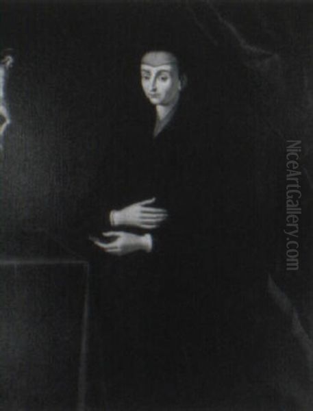 Portrait Of A Lady, Kneeling, Wearing Mourning Dress - view 1