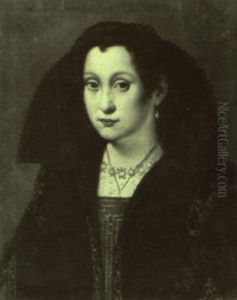 Portrait Of A Lady In A Black Dress - view 1