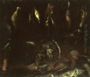 Duck, Woodcock, Jays, Pigeon, And Poultry In A Larder