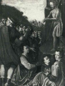 Saint John The Baptist Preaching by Jacopo (da Empoli) Chimenti