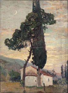 Church In Evening Sunlight by Nikolaos Chimonas