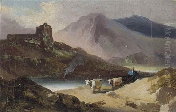 A Chinese Landscape, Macao, With A Drover And Cattle - view 1