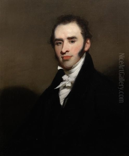 Portrait Of A Gentleman, Seated, Half-length, In A Black Coat - view 1