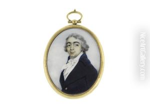A Gentleman Called, Alexander Pope, Wearing Blue Coat, White Waistcoat, Chemise, Stock And Tied Cravat, His Hair Powdered by George Chinnery