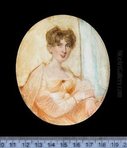 An Unfinished Portrait Of A Lady, Seated Wearing Peach Colored Dress With White Sash And Gauze Shawl An Unfinished Portrait Of A Lady, Seated Wearing Peach Colored Dress With White Sash And Gauze Shawl