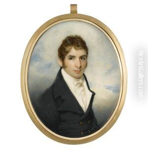 Portrait Of A Gentleman Wearing A Black Coat With A White Waistcoat And Cravat