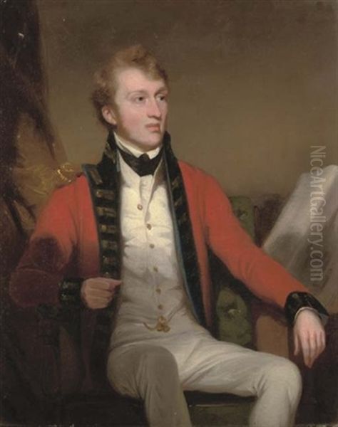 Portrait Of An Officer Of The East India Company In Uniform, Seated - view 1