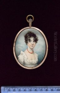 A Young Lady, Wearing Decollete White Dress With Frilled Collar And Coral Necklace, Her Dark Hair Worn Short And Curled by George Chinnery