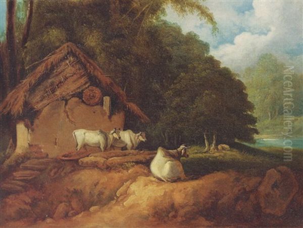 Cows In A Bengali Landscape - view 1