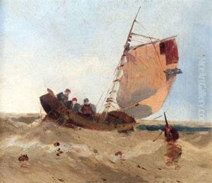 A Chinese Junk At Sea by George Chinnery