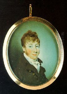 A Portrait Of A Gentleman Wearing Brown Coat, And Tied White Cravat by George Chinnery