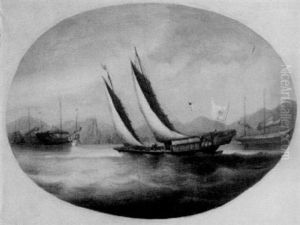 Vessels On The Pearl River, Canton by George Chinnery