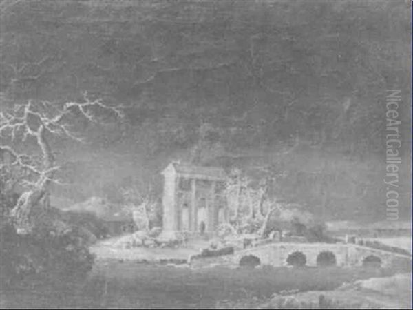 Figures By A Temple - view 1