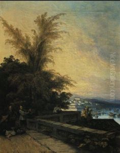 The Inner Harbour, Macau, Seen From The Casa Gardens by George Chinnery