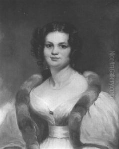 Portrait Of A Lady In A Pink Dress And Fur Stole