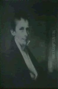 Portrait Of A Gentleman, Seated Small Half Length In A Dark Green Jacket A White Waistcoat And A High White Collar......