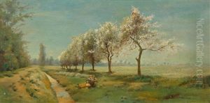 A Summer Landscape With Figures By The Wayside by Antoine Chintreuil