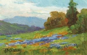 California Landscape With Poppies And Lupine by Alice Brown Chittenden