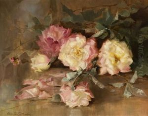 Still Life With Pink And Yellow Roses by Alice Brown Chittenden