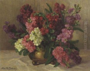 A Floral Still Life In A Brass Bowl