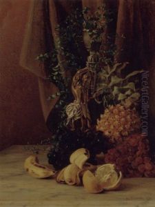 Still Life With Fruit And An Egyptian Figurine by Alice Brown Chittenden