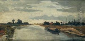 A Landscape With A River by Anton Chittussi