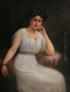 A Portrait Of A Lady In White by Charles Goldsborough Anderson