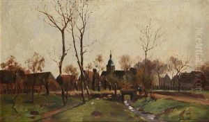 A View Of A Village With A Brook by Anton Chittussi