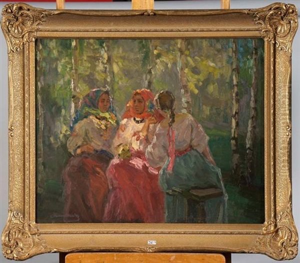 Trois Femmes Russes Sur Un Banc - view 1