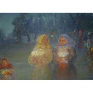 Returning From Church by Pavel Dmitrievitch Chmarov