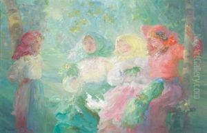 Fillettes Au Jardin Fillettes Au Jardin