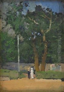 Conversation By The Tree by Pavel Dmitrievitch Chmarov