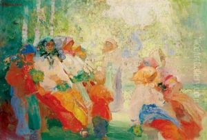 Jeunes Femmes Russes Aux Bouquets Jeunes Femmes Russes Aux Bouquets